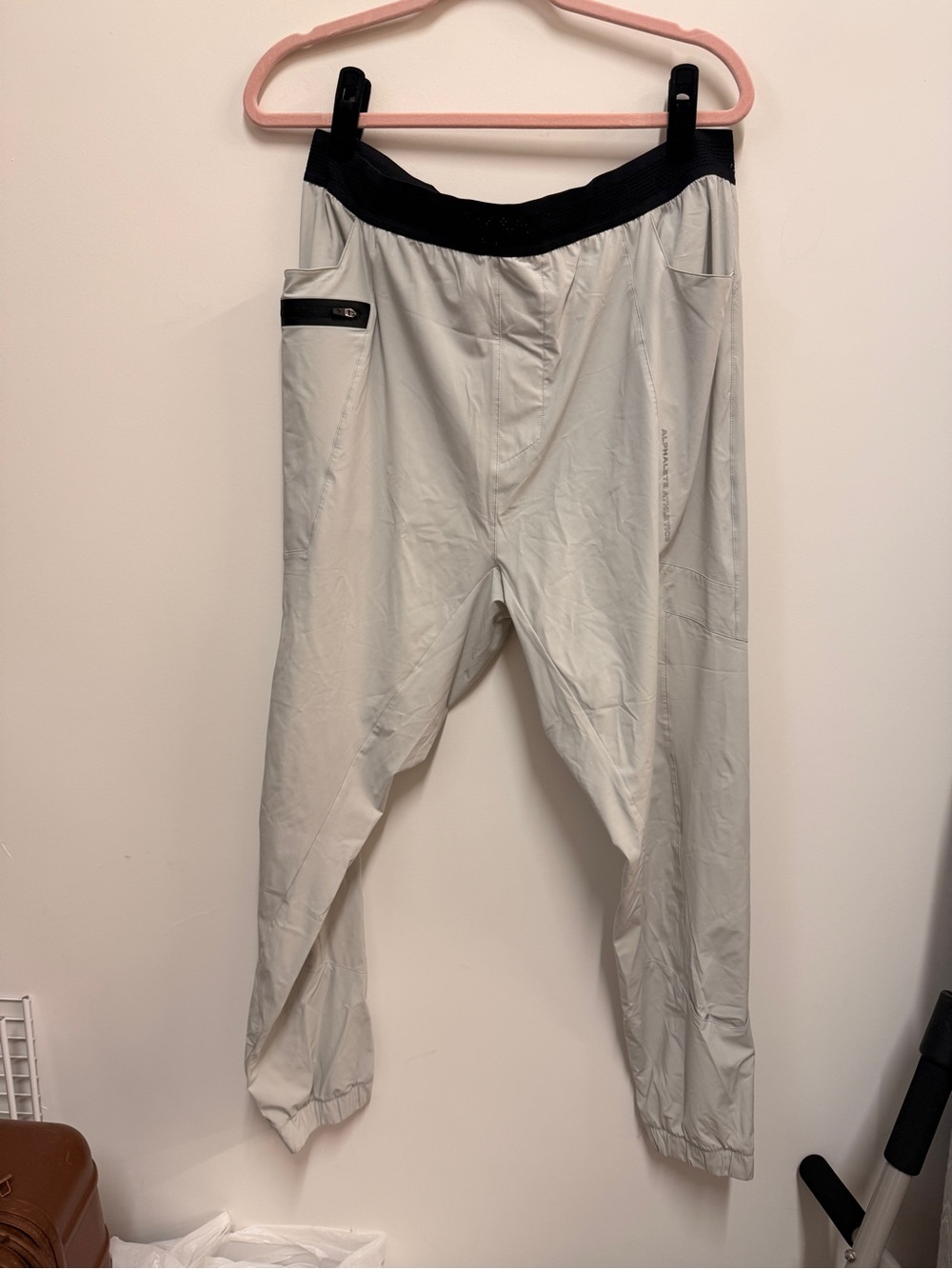 Alphalete Light Gray Joggers with Black Waistband